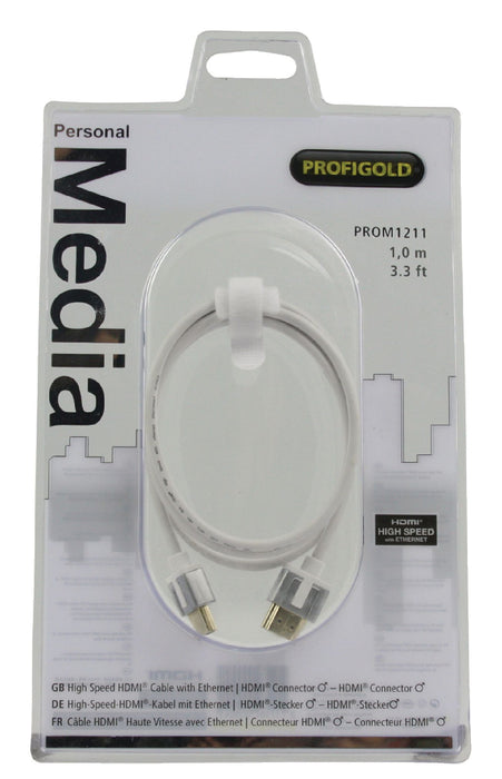 Nedis High Speed HDMI Cable with Ethernet HDMI Connector - HDMI Connector 1.00 m White