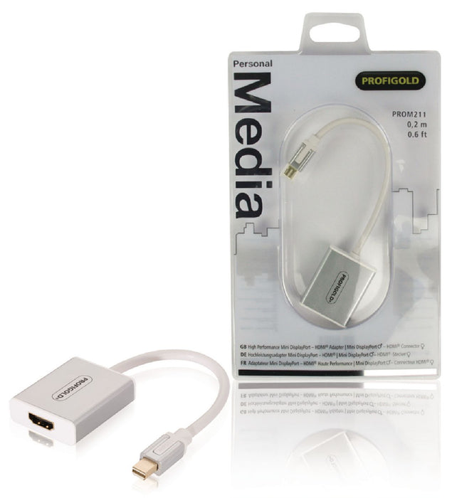 Nedis Mini DisplayPort Cable Mini DisplayPort Male - HDMI Male 0.20 m White