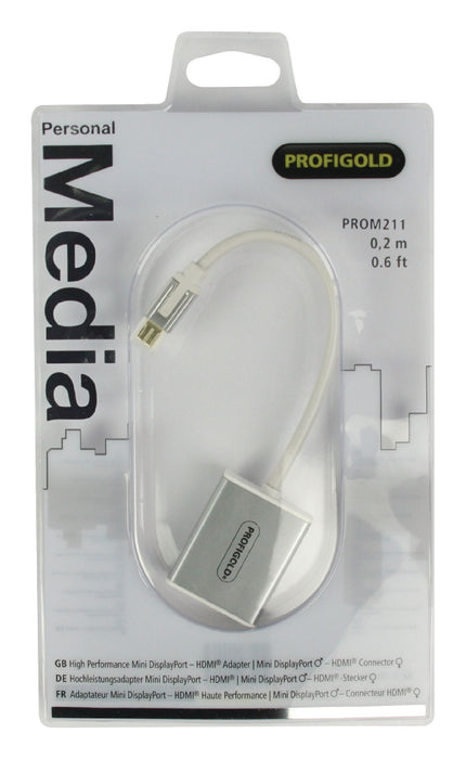 Nedis Mini DisplayPort Cable Mini DisplayPort Male - HDMI Male 0.20 m White