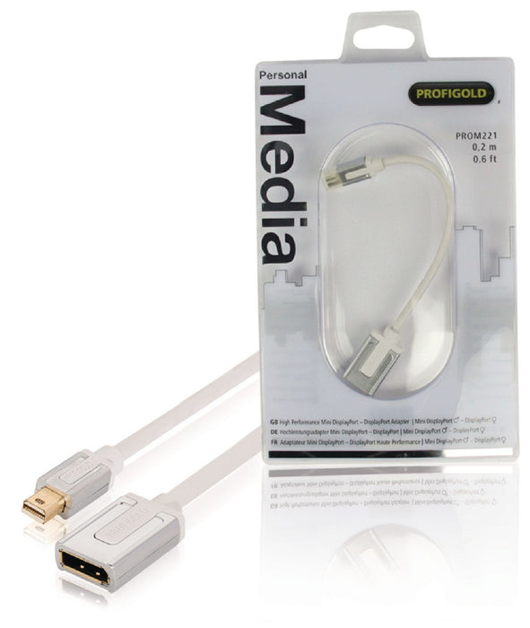 Nedis Mini DisplayPort Cable Mini DisplayPort Male - DisplayPort Female 0.20 m White