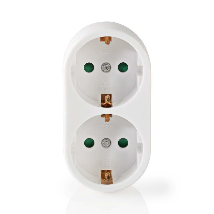 Nedis Power Socket Splitter - Type F (CEE 7/7), 250 V AC 50 Hz, Type F (CEE 7/7), 3500 W - White