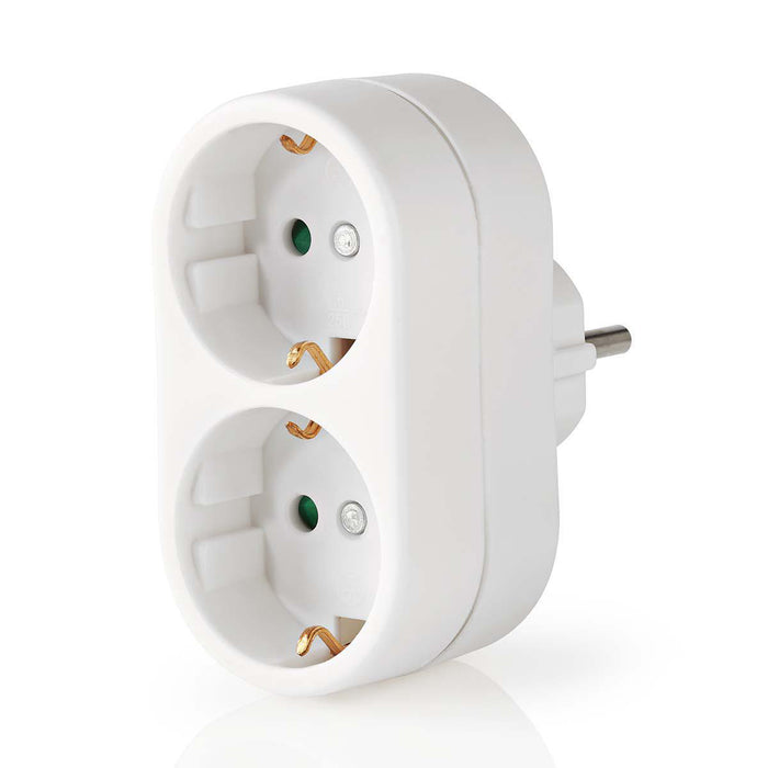 Nedis Power Socket Splitter - Type F (CEE 7/7), 250 V AC 50 Hz, Type F (CEE 7/7), 3500 W - White