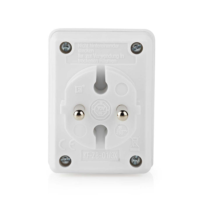 Nedis Power Socket Splitter - Type F (CEE 7/7), 250 V AC 50 Hz, Type C (CEE 7/16), 1700 W - White