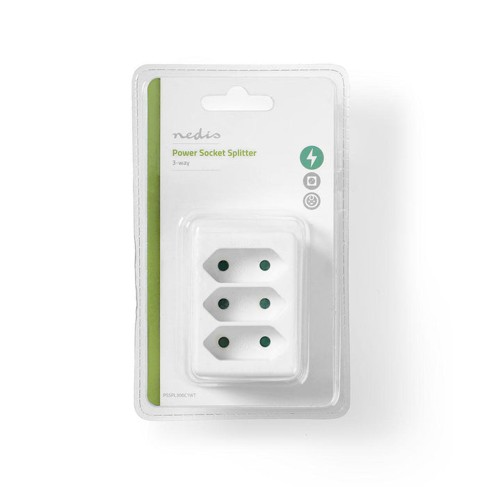 Nedis Power Socket Splitter - Type F (CEE 7/7), 250 V AC 50 Hz, Type C (CEE 7/16), 1700 W - White