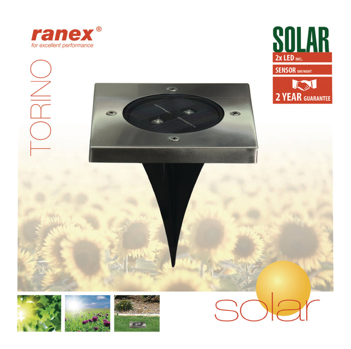 Ranex Solar Ground Spot 2 LED Square