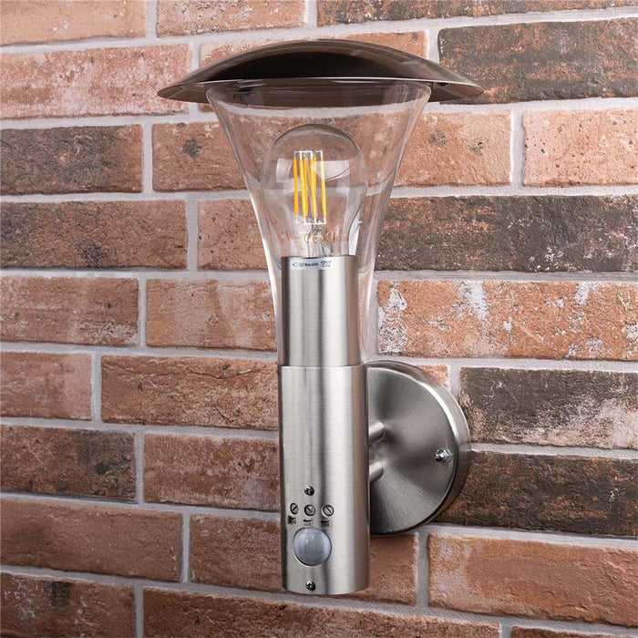 Ranex Outdoor Wall Light 60 W With Motion Sensor Brushed Steel