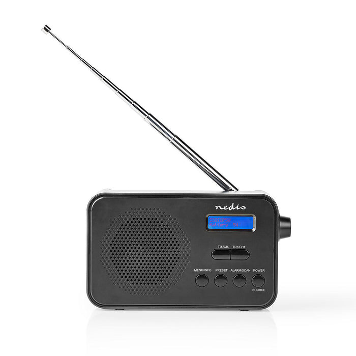 Nedis DAB+ Radio - Portable Design, DAB+ / FM, 1.3", Sleep timer - Black