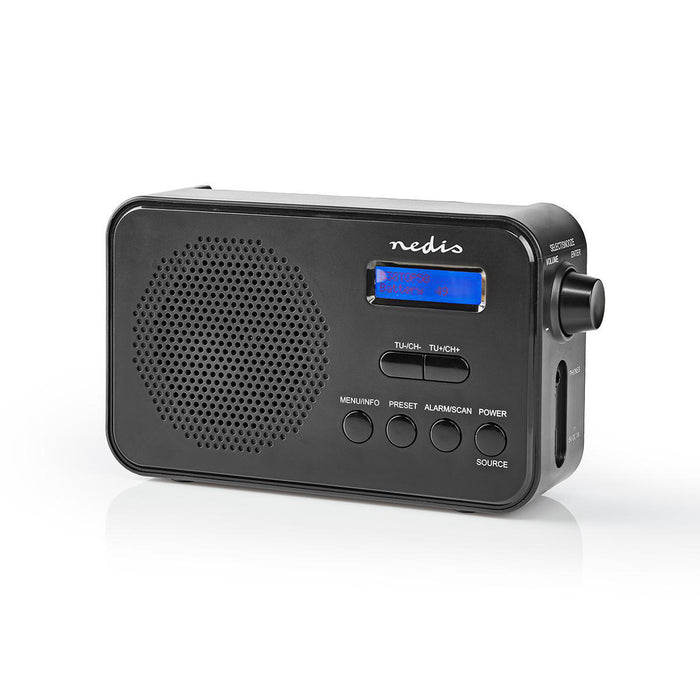 Nedis DAB+ Radio - Portable Design, DAB+ / FM, 1.3", Sleep timer - Black