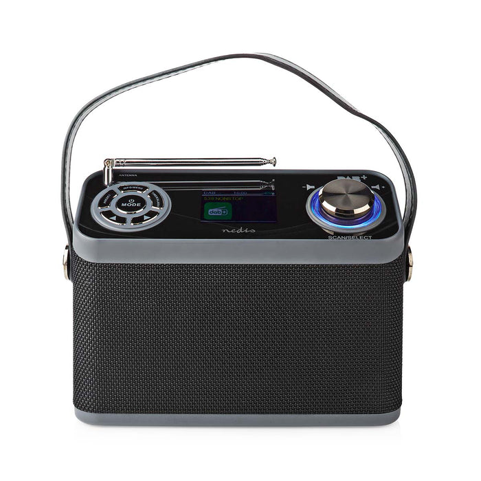 Nedis DAB+ Radio - Table Design, DAB+ / FM, 2.4", Carrying handle - Black