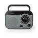 Nedis FM Radio - Portable Design, AM / FM, Battery Powered / Mains Powered, Carrying handle - Black / Grey