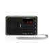 Nedis FM Radio - Portable Design, FM, Battery Powered / Mains Powered, Headphone output - Black / Grey