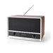 Nedis FM Radio - Table Design, AM / FM, Battery Powered / USB Powered, Alarm clock - Black / Brown