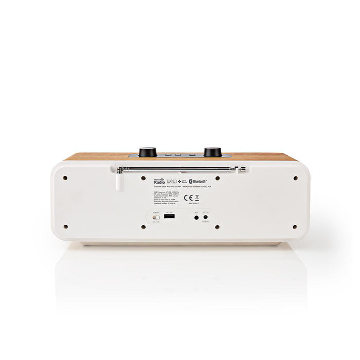 Nedis Internet Radio - Table Design, Bluetooth® / Wi-Fi, DAB+ / FM / Internet, Sleep timer - Brown / White