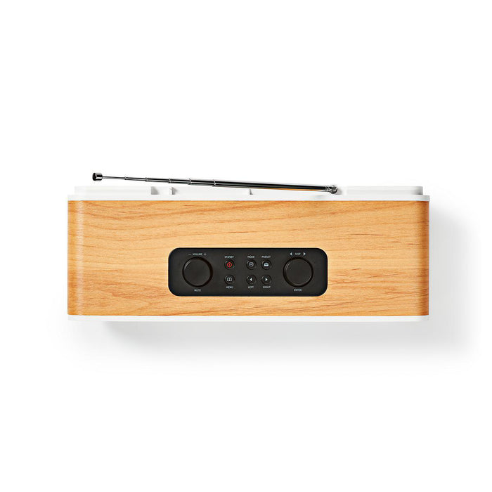 Nedis Internet Radio - Table Design, Bluetooth® / Wi-Fi, DAB+ / FM / Internet, Sleep timer - Brown / White