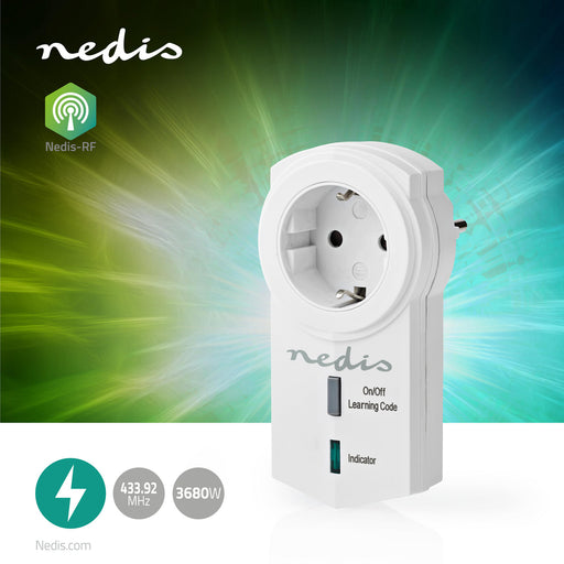 Nedis RF Plug - Mesh / 433 MHz, IP20, 3680 W, -10 - 40 °C - White