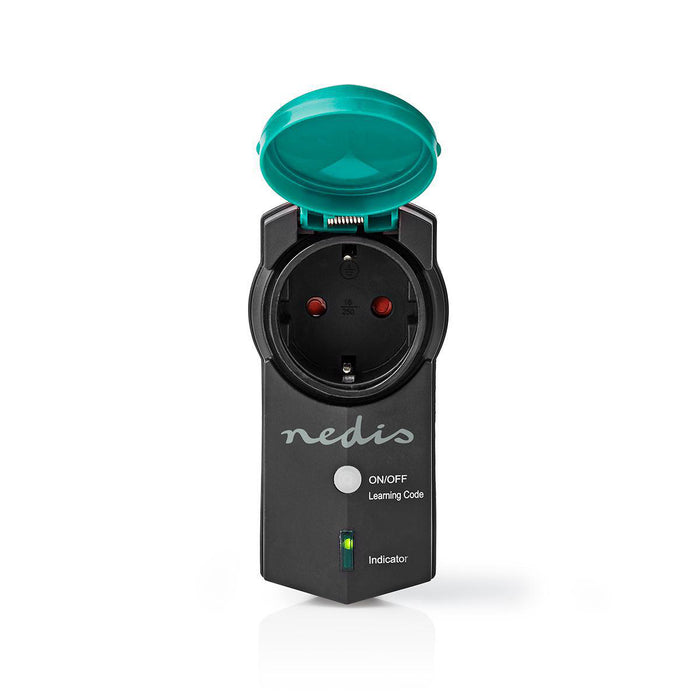 Nedis RF Plug - Mesh / 433 MHz, IP44, 3680 W, -20 - 50 °C - Black / Green