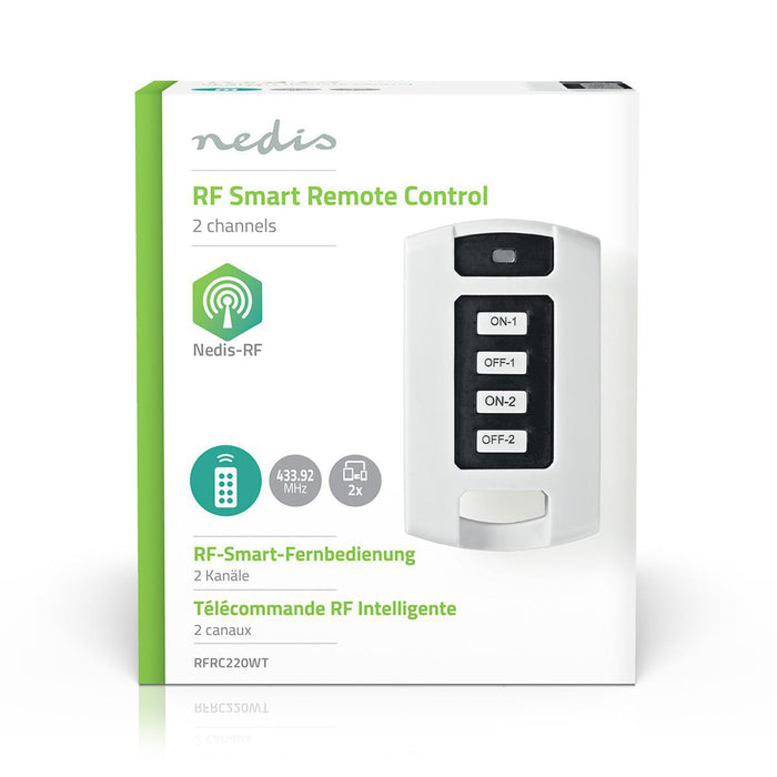 Nedis RF Smart Remote Control - 2 Channels - Programmable buttons, 