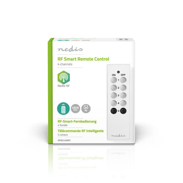 Nedis RF Smart Remote Control - 4 Channels - Programmable buttons, 