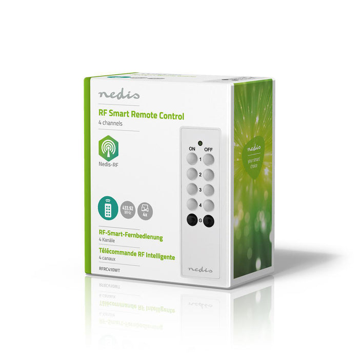 Nedis RF Smart Remote Control - 4 Channels - Programmable buttons, 