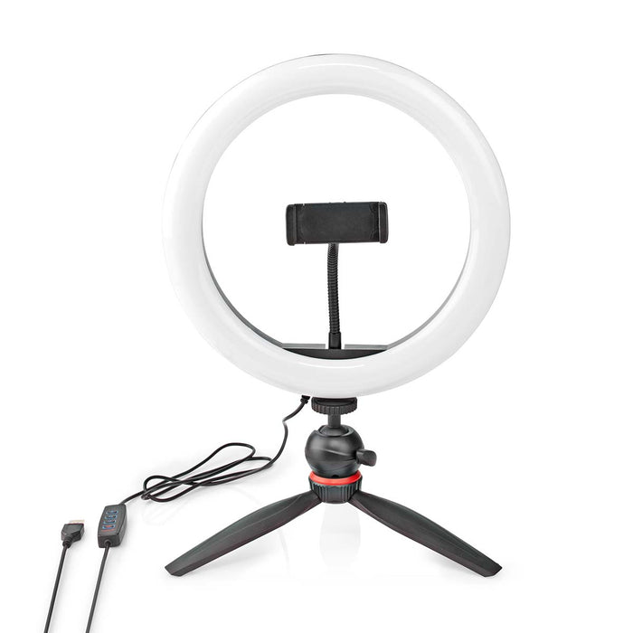 Nedis Light Stand - Ring light 10 inch, 120 LED&#039;s, Tripod, 20 cm - Black