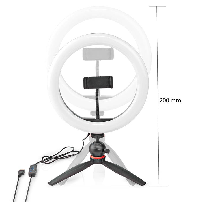 Nedis Light Stand - Ring light 10 inch, 120 LED&#039;s, Tripod, 20 cm - Black