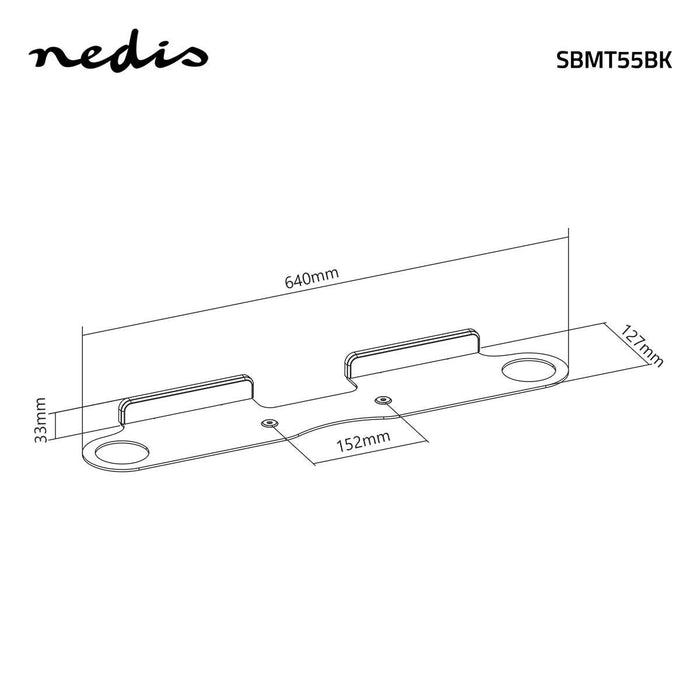 Nedis Soundbar Mount - Compatible with: Sonos® Beam, Wall, 5 kg, ABS / Steel - Black