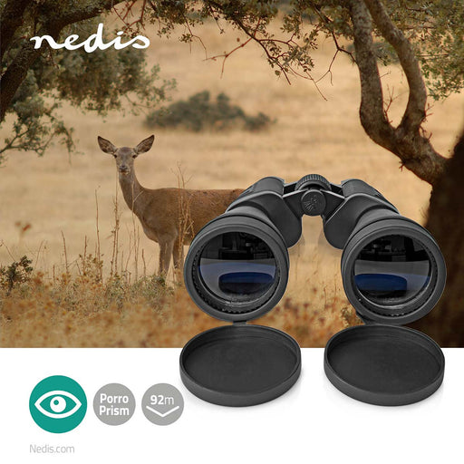 Nedis Binocular - Magnification: 10 x, Objective lens diameter: 60 mm, Field of view: 92 m, Travel bag included - Black