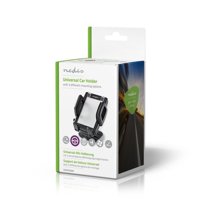 Nedis Smartphone Car Mount - Universal, Minimal screen size phone: 4", Maximum screen size: 6.4", Maximum screen size: 6.4" - Adjustable Angle