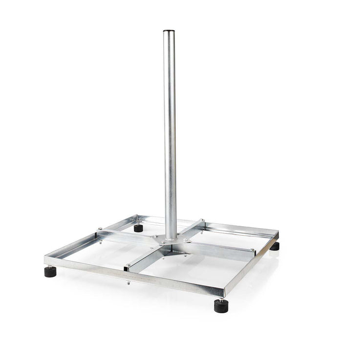 Nedis Satellite Balcony Stand - Mast length: 0.75 m, Maximum dish size: 90.0 cm, Bottom plate size: 4 x 30 x 30 cm, Steel - Silver