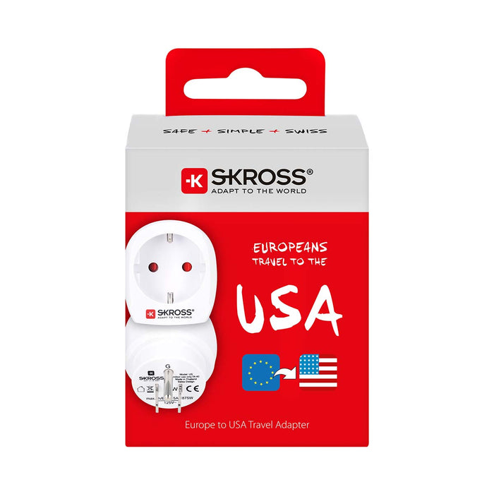 Skross Travel Adapter Europe-to-USA Earthed