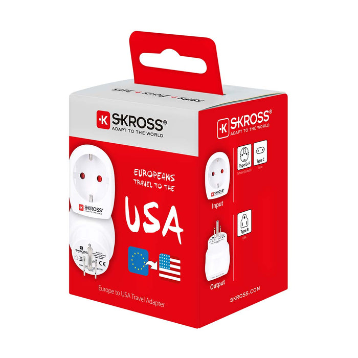 Skross Travel Adapter Europe-to-USA Earthed