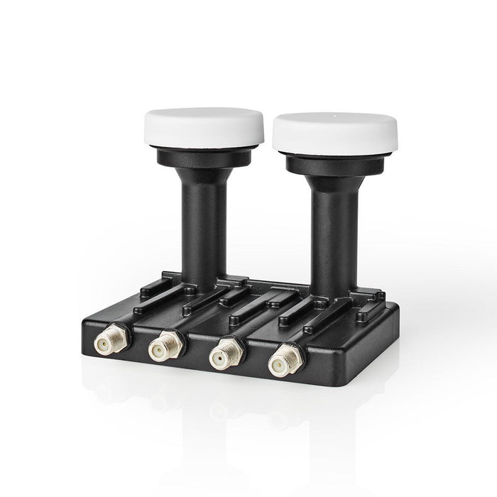 Nedis LNB - Quad Monoblock 6.0°, Output connection: 4x F-Connector, Noise figure range: 0.85 dB, Black - Suitable for: Astra+ / Hotbird