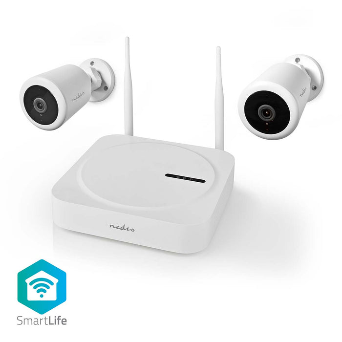 Nedis SmartLife Wireless Camera System - 2x Camera, Full HD 1080p, IP65, Night vision - White