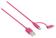 Sweex 2-in-1 Sync and Charge Cable USB-A Male - Micro B Male 1.00 m Pink + Lightning Adapter