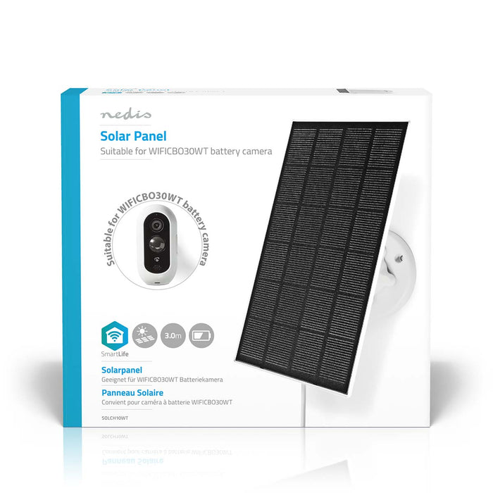 Nedis Solar Panel - 5.3 V DC, 0.5 A, Micro USB, Cable length: 3.00 m - Accessory for: WIFICBO30WT