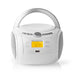 Nedis CD Player Boombox - Battery Powered / Mains Powered, Stereo, 9 W, Carrying handle - White