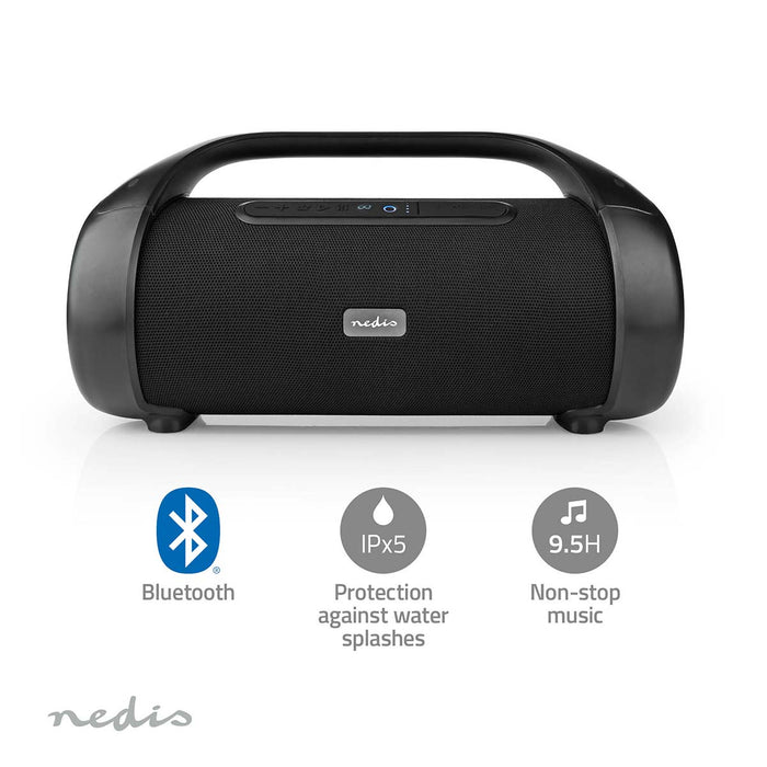 Nedis Bluetooth® Party Boombox - 9.5 hrs, 2.1, 120 W, Party lights - Black