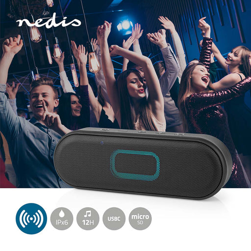 Nedis Bluetooth® Speaker - Battery play time: 12 hrs, Handheld Design, 16 W, Linkable - Black