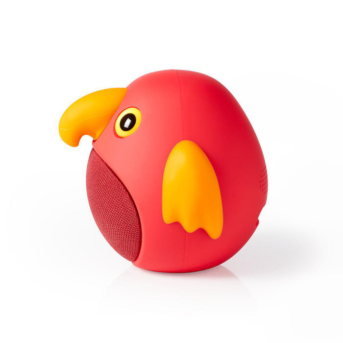 Nedis Bluetooth® Speaker - Battery play time: 3 hrs, Handheld Design, 9 W, Animaticks Perry Parrot - Red