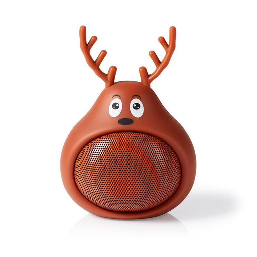 Nedis Bluetooth® Speaker - Battery play time: 3 hrs, Handheld Design, 9 W, Animaticks Rudy Reindeer - Brown