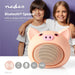 Nedis Bluetooth® Speaker - Battery play time: 3 hrs, Handheld Design, 9 W, Animaticks Pinky Pig - Pink