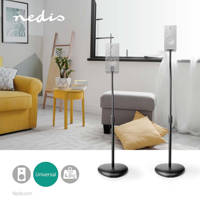 Nedis Speaker Mount - Compatible with: Universal, Floor, 4.5 kg, ABS / Steel - Black