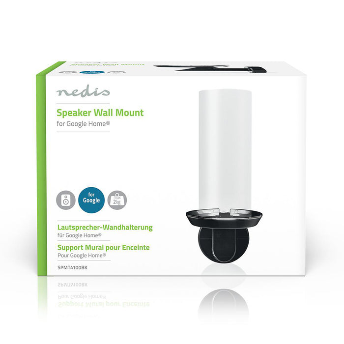 Nedis Speaker Mount - Compatible with: Google Home®, Wall, 2 kg, Metal / Steel - Black