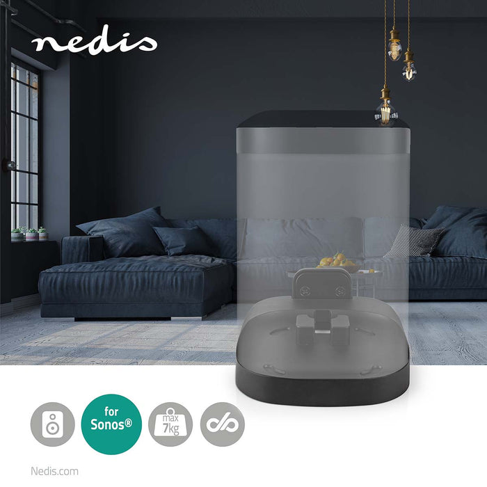 Nedis Speaker Mount - Compatible with: Sonos® One SL / Sonos® One / Sonos® PLAY:1, Wall, 7 kg, ABS / Steel - Black