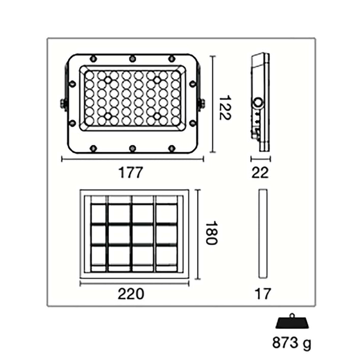 Century LED Photovoltaic Floodlight SIRIO SOLARE 2.50 W 400 lm 4000 K