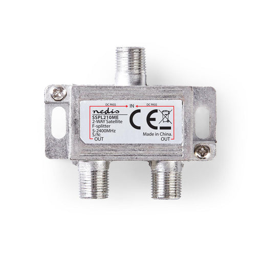 Nedis Satellite Splitter - 5 - 2400 MHz, 6.5 dB, Number of inputs: 1, Zinc - Silver