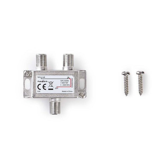 Nedis Satellite Splitter - 5 - 2400 MHz, 6.0 dB, Number of inputs: 1, Zinc - Silver