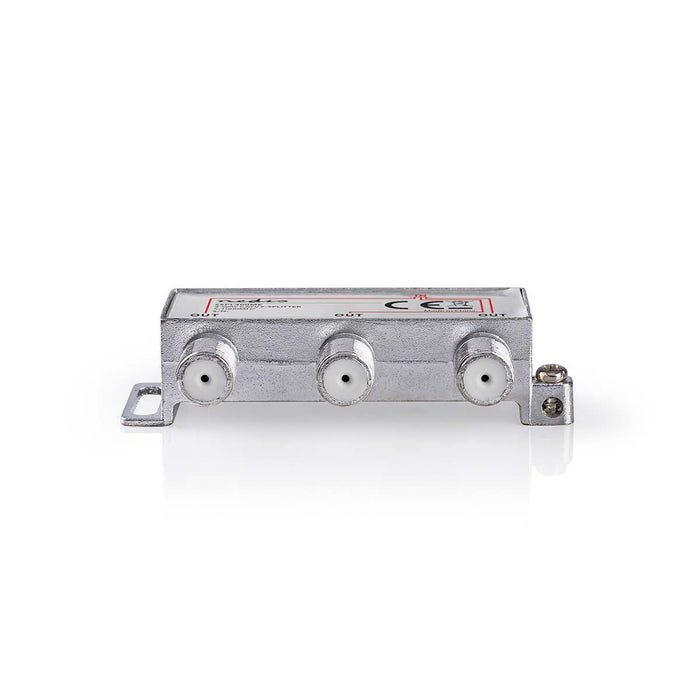 Nedis CATV Splitter - 5 - 1000 MHz, Insertion loss: 6.8 dB, Number of outputs: 3, 75 Ohm - Zinc Alloy