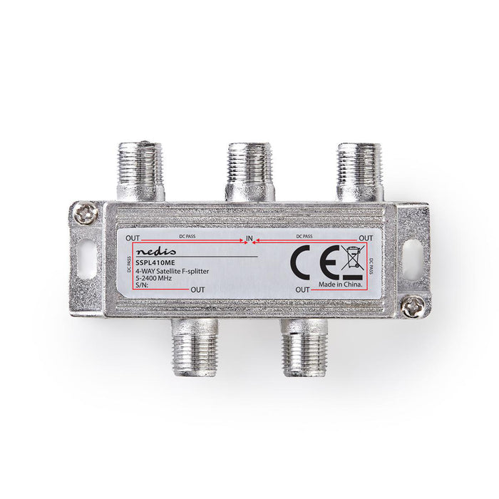 Nedis Satellite Splitter - 5 - 2400 MHz, 11.5 dB, Number of inputs: 1, Zinc - Silver