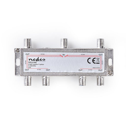 Nedis Satellite Splitter - 5 - 2400 MHz, 17.0 dB, Number of inputs: 1, Zinc - Silver